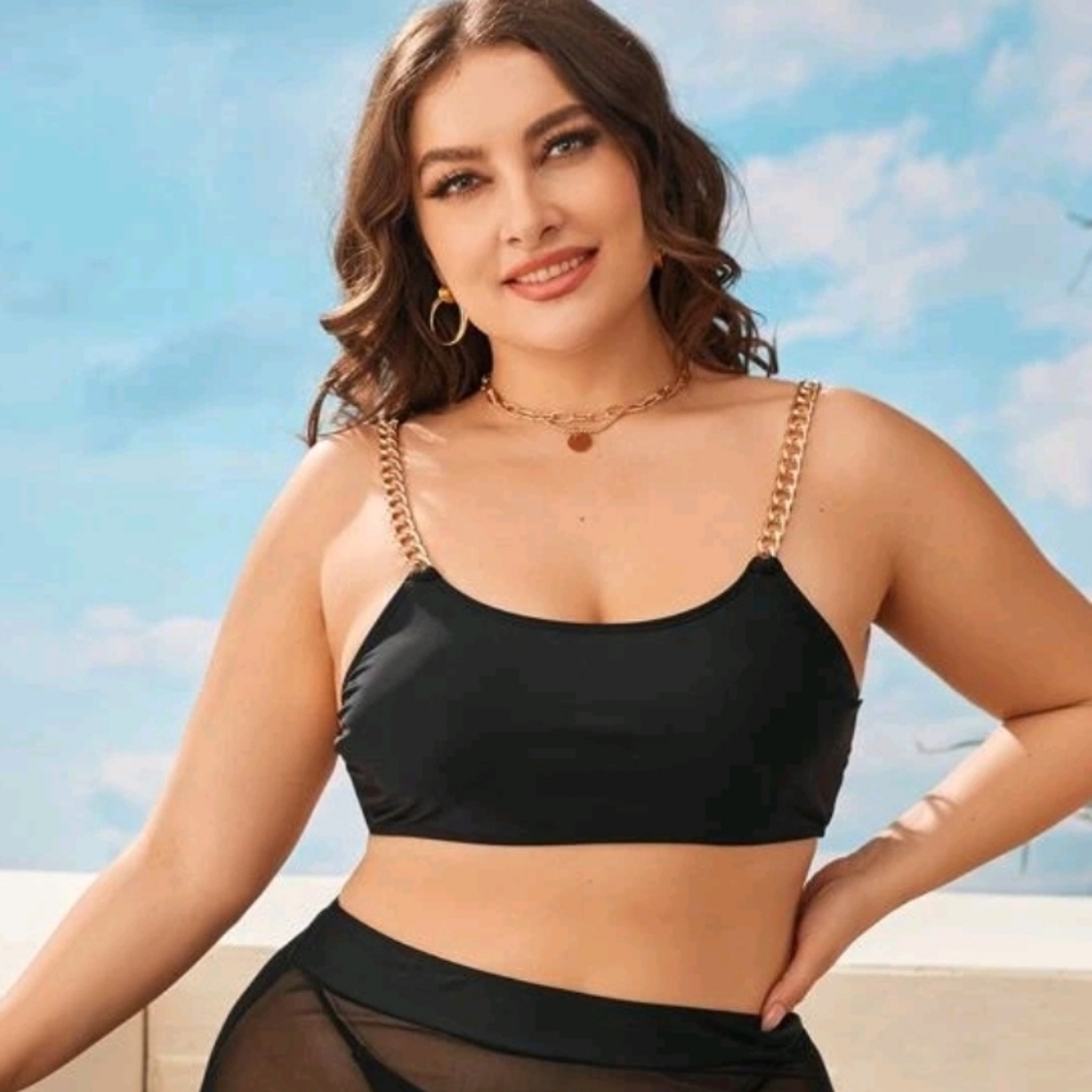 Plus Chain strap bikini top -never worn